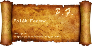 Polák Ferenc névjegykártya